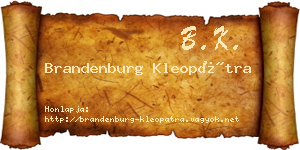 Brandenburg Kleopátra névjegykártya